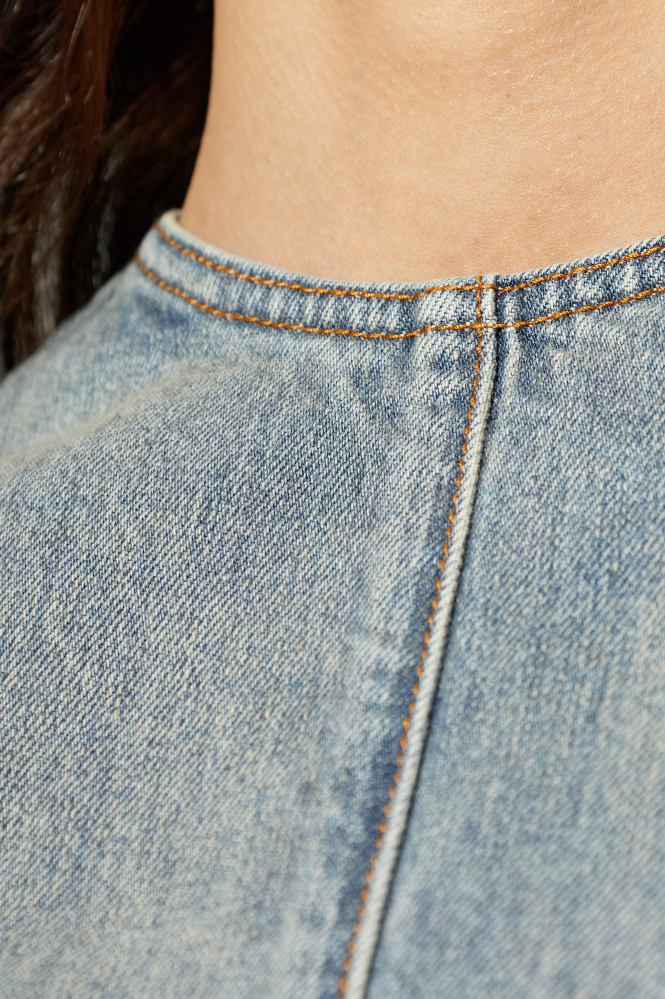Alaïa Denim top with decorative tie | Women's | Vitkac